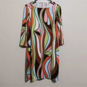 Lesley Evers Mindy Dress in Jojo Green Psychedelic